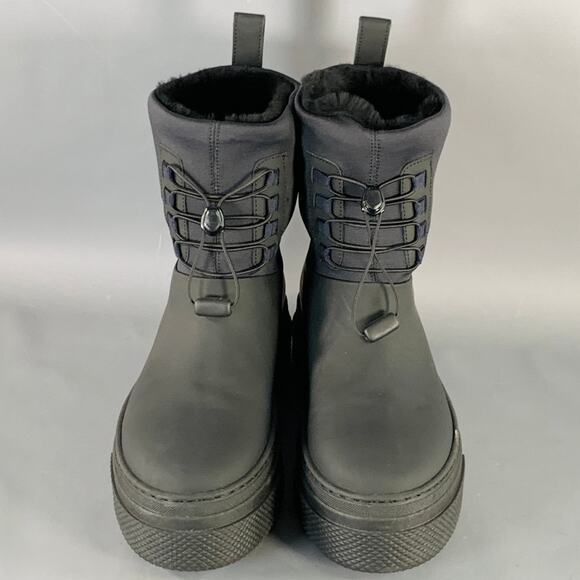 KHAITE Size 10 Culver Black Fur Lined Drawstring Rain Boots - Picture 4 of 8